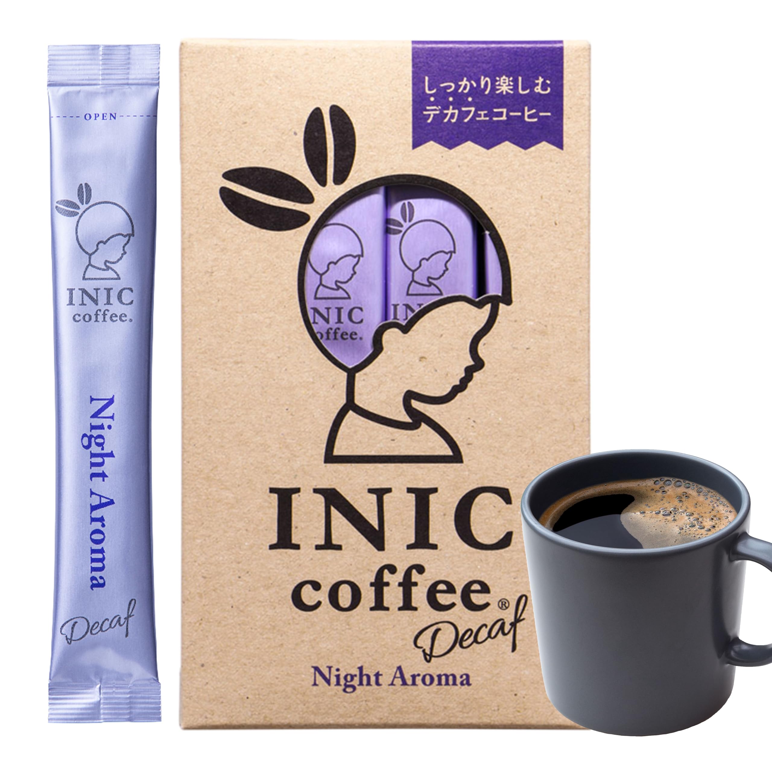 Amazon.co.jp: INIC coffee ナイトアロマ スティック 30本 カフェイン